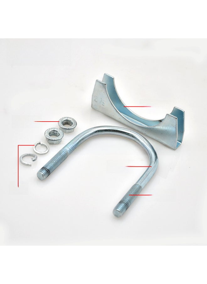 Generic Spot Direct Supply 304 Stainless Steel Round Pipe Clamp Strong Resistance Pipe Clamp Exhaust Pipe Clamp U-shaped Throat Hoop Fixed Hoop-Specifications And Models:Flat Bar Iron Galvanized 70mm  - Image 5