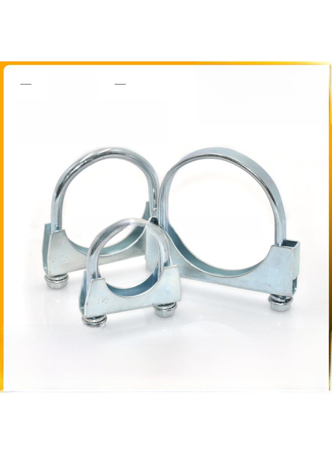 Generic Spot Direct Supply 304 Stainless Steel Round Pipe Clamp Strong Resistance Pipe Clamp Exhaust Pipe Clamp U-shaped Throat Hoop Fixed Hoop-Specifications And Models:Flat Bar Iron Galvanized 70mm  - Image 2