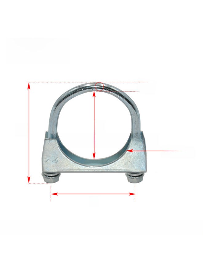 Generic Spot Direct Supply 304 Stainless Steel Round Pipe Clamp Strong Resistance Pipe Clamp Exhaust Pipe Clamp U-shaped Throat Hoop Fixed Hoop-Specifications And Models:Flat Bar Iron Galvanized 70mm  - Image 4