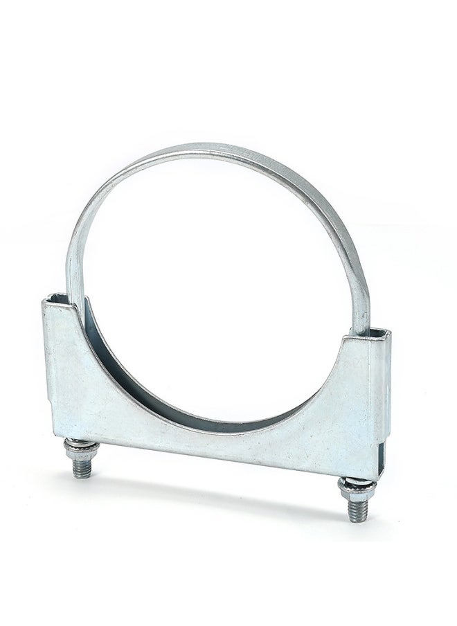 Generic Spot Direct Supply 304 Stainless Steel Round Pipe Clamp Strong Resistance Pipe Clamp Exhaust Pipe Clamp U-shaped Throat Hoop Fixed Hoop-Specifications And Models:Flat Bar Iron Galvanized 70mm  - Image 1