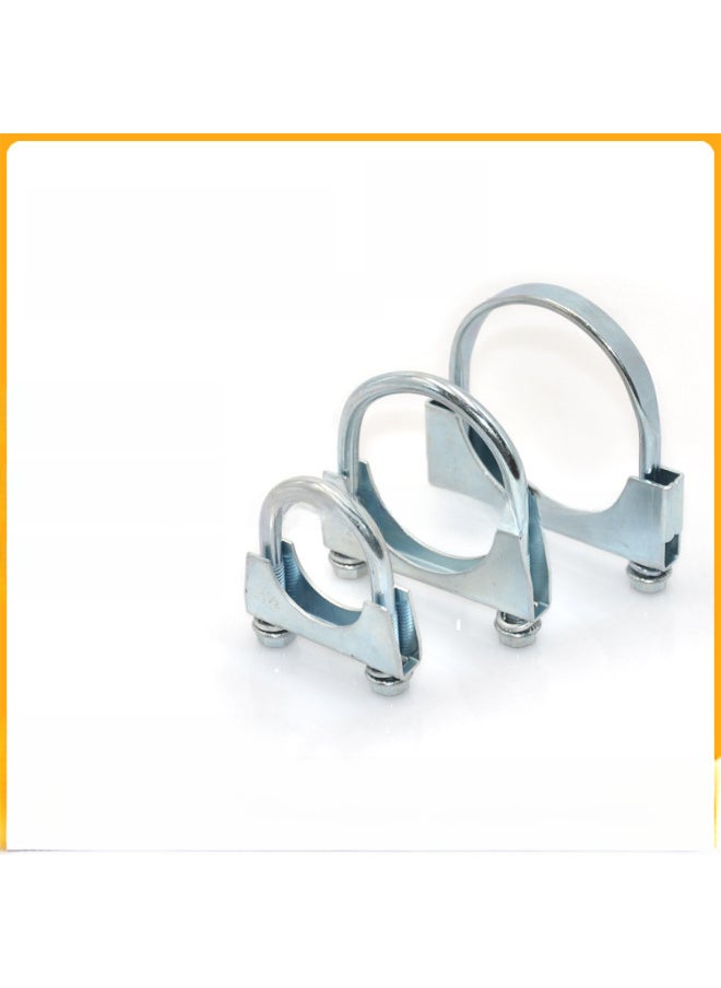 Generic Spot Direct Supply 304 Stainless Steel Round Pipe Clamp Strong Resistance Pipe Clamp Exhaust Pipe Clamp U-shaped Throat Hoop Fixed Hoop-Specifications And Models:Flat Bar Iron Galvanized 70mm  - Image 3