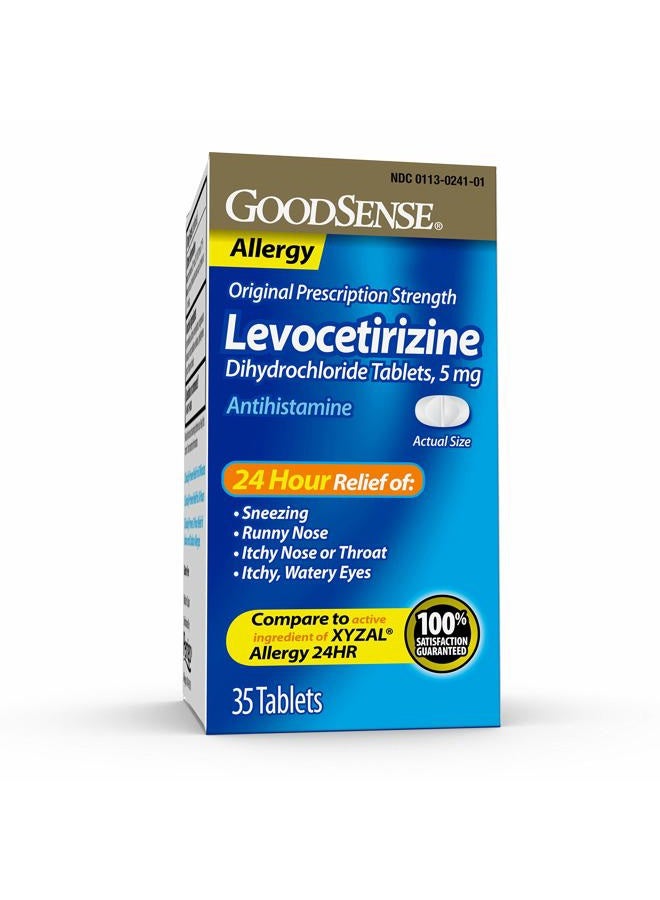 GOODSENSE Good Sense Levocetirizine Dihydrochloride Tablets, Antihistamine, 5 mg, 35 Count (Pack of 1) - Image 1