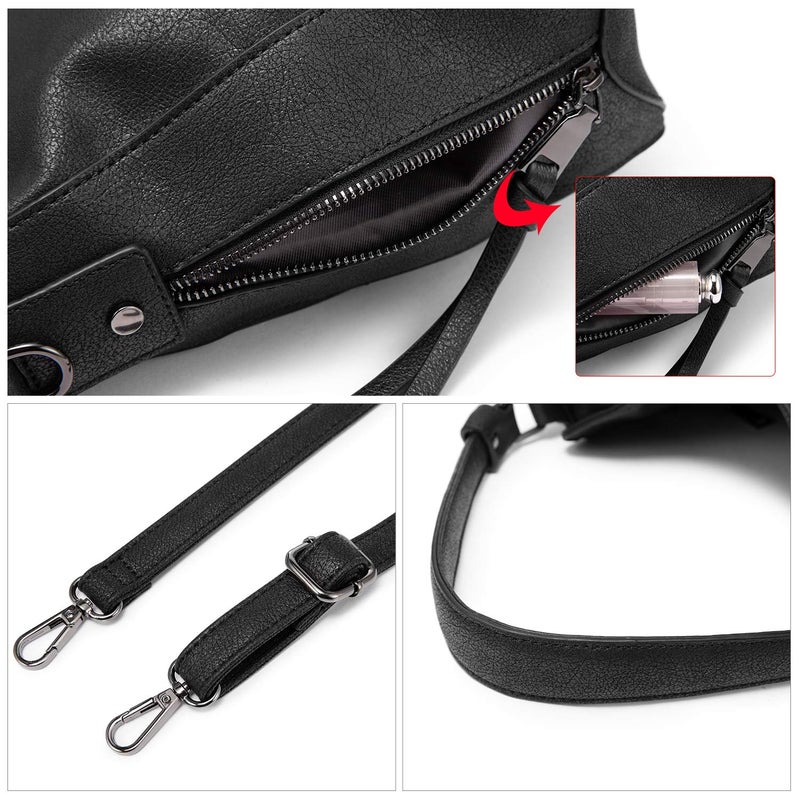 Realer Handbags for Women Medium Designer Ladies Hobo bag Bucket Purse Faux Leather - Image 4