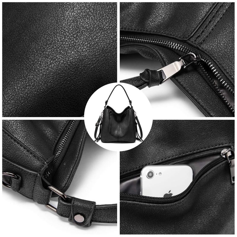 Realer Handbags for Women Medium Designer Ladies Hobo bag Bucket Purse Faux Leather - Image 5