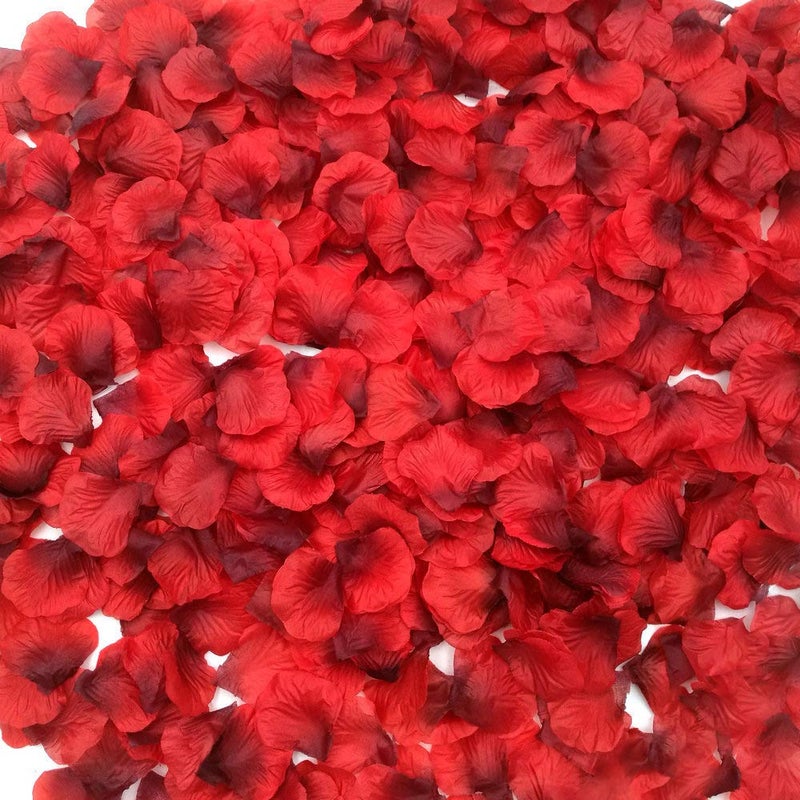 CODE FLORIST 1100 PCS Dark-Red Silk Rose Petals for Valentine's Day Romantic Night Wedding Proposal Anniversary Flower Decorations(Separated Scented) - Image 1