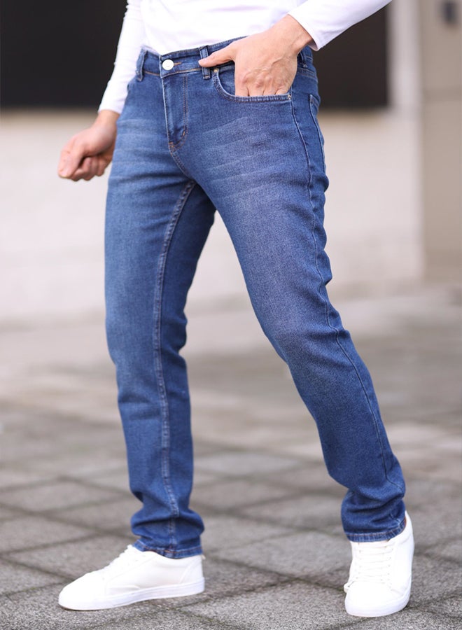 trendyol Medium Blue5001 Men's Regular Jeans - Image 4