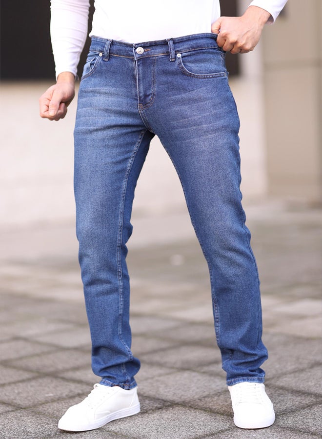 trendyol Medium Blue5001 Men's Regular Jeans - Image 1