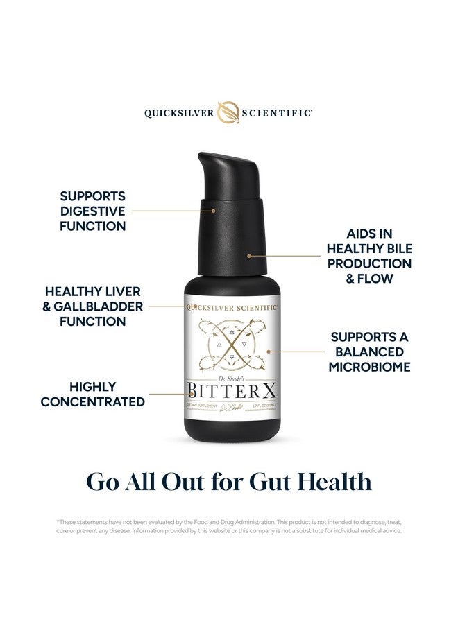 Quicksilver Scientific Quicksilver Scientific Dr. Shade's BitterX - Highly Concentrated Bitters for Digestion - Fast Acting Digestive Support & Liver Supplement with Dandelion Root, Gentian Root, Solidago & Myrrh (50ml) - Image 3
