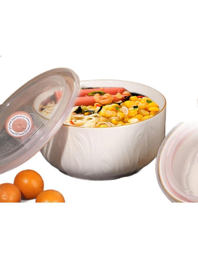 Shun Xiang Shunxiang Ceramic Tableware Set For Home Use With Fresh-Keeping Bowl, Lunch Box, Instant Noodle Bowl With Lid, Microwave Safe - Image 1