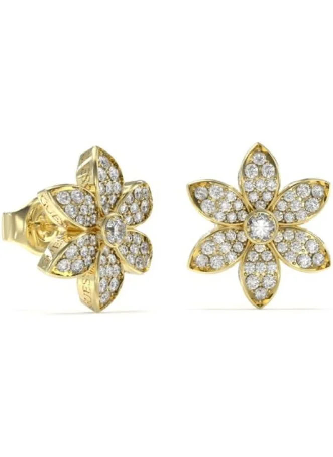 جس Ladies ER 15MM PAVE FLOWER STUDS