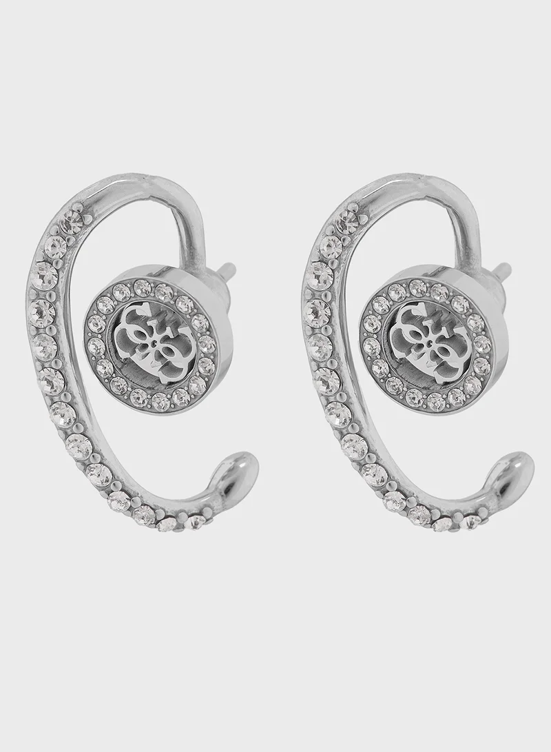 GUESS Ladies ER 15MM PAVE FLOWER STUDS