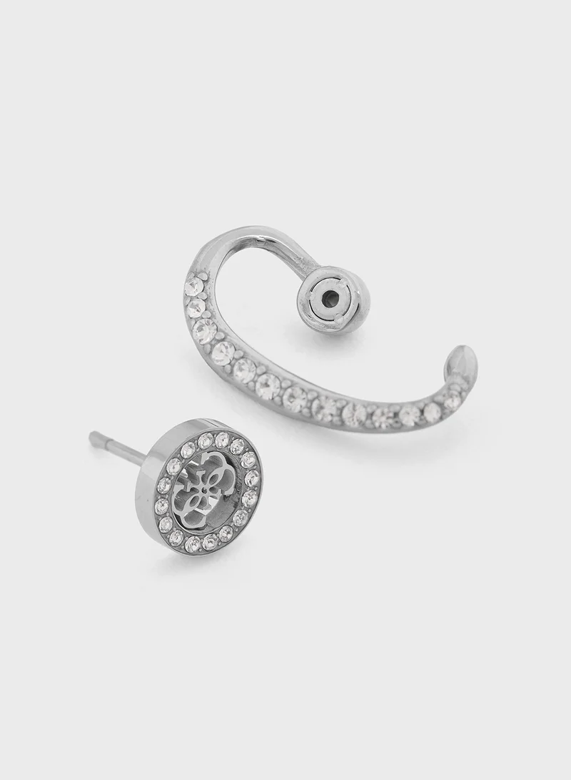 GUESS Ladies ER 15MM PAVE FLOWER STUDS