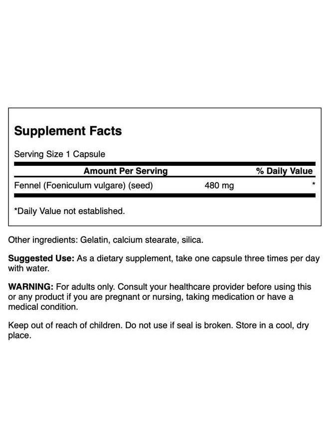 SWANSON Fennel 480 Milligrams 100 Capsules - Image 2
