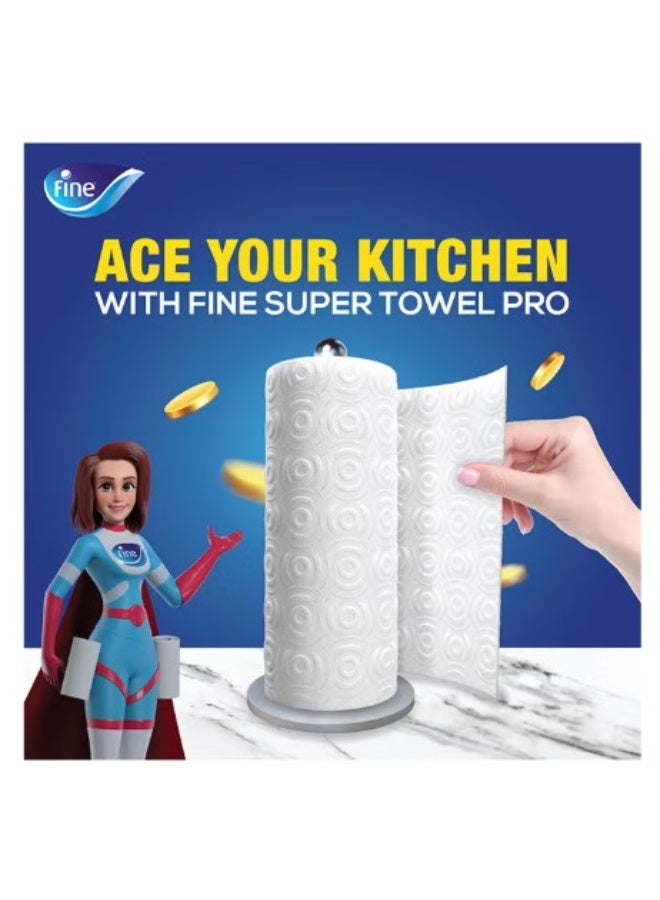 Super Towel Pro, Highly Absorbent, Sterilized, 8+4,3 Ply Pack Of 12 60 Sheets White 26.5x21cm - Image 2