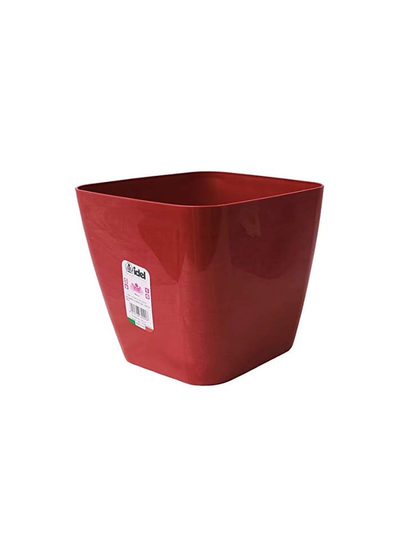 أيدل وعاء زهور بلاستيكي مربع - حاوية نباتات متينة 18 × 18 للاستخدام الداخلي والخارجي - وعاء حدائق زخرفي خفيف الوزن بألوان متعددة - مربع للعيش - صنع في إيطاليا - بواسطة إيديل - Image 1