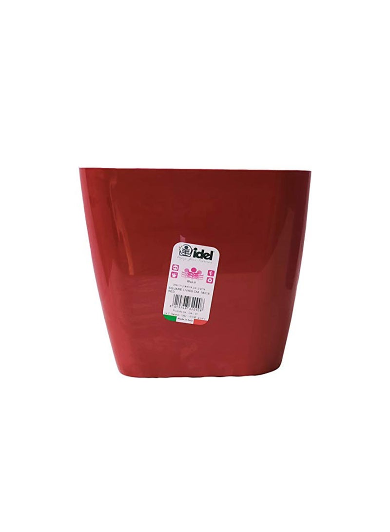 أيدل وعاء زهور بلاستيكي مربع - حاوية نباتات متينة 18 × 18 للاستخدام الداخلي والخارجي - وعاء حدائق زخرفي خفيف الوزن بألوان متعددة - مربع للعيش - صنع في إيطاليا - بواسطة إيديل - Image 4