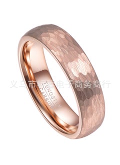 Rose Gold Plated Tungsten Steel Ring 4-6MM Wide Mens Ring Facetted European Style Jewelry Unisex Band for Men And Women 6mm rose gold
