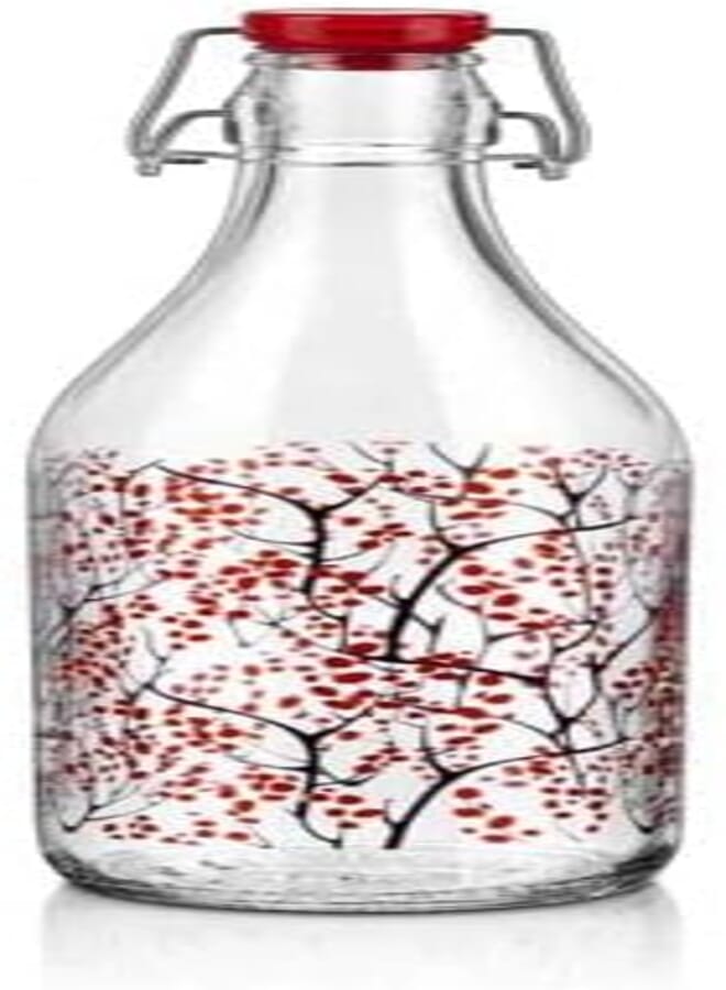 Decover LELLA Bottle, HANAMI Design, Premium Reusable Glass Water Bottle, 500ml Capacity