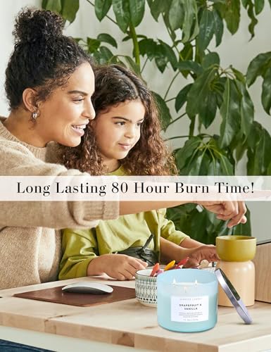 T H Grapefruit Vanilla 3-Wick Scented Soy Candle, 15.8 oz - Aromatherapy Citrus & Vanilla Candle, Long-Lasting Clean Burn, Strong Throw - Image 3