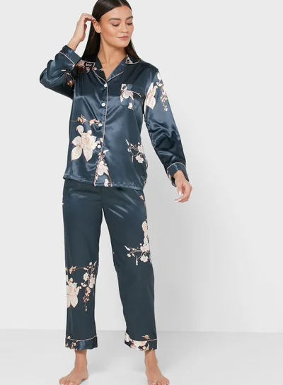 ELLA Satin Print Pyjama Set