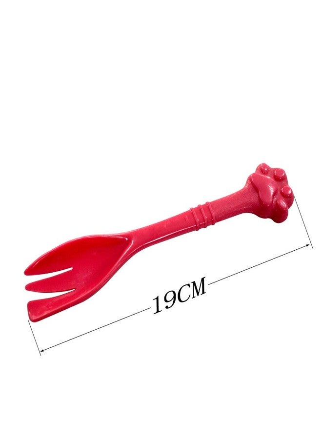 Kunhe Pet Dog Cat Feeding Scooping Can Tin Food Fork Mixing Spoon Pink 7.48Inch - Image 3