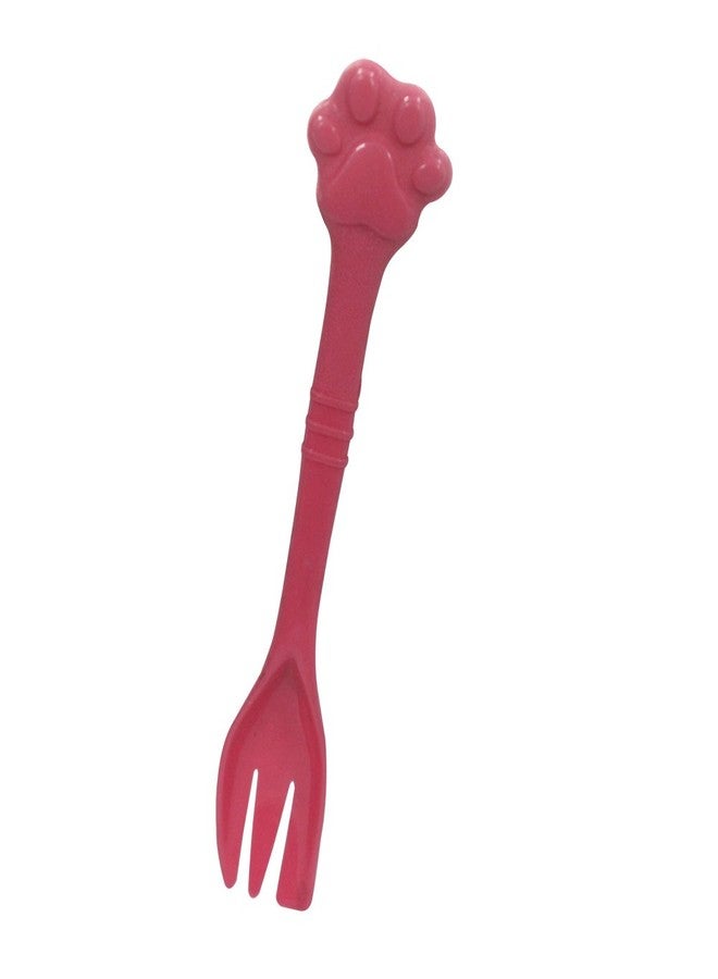 Kunhe Pet Dog Cat Feeding Scooping Can Tin Food Fork Mixing Spoon Pink 7.48Inch - Image 1