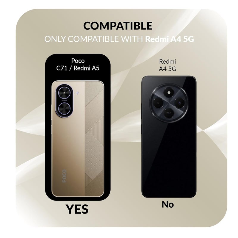 ShieldTech Back Cover Case + Screen Protector for Redmi A5 | Transparent & Black Mobile Phone Back Case Cover for Redmi A 5 | Camera Protection | Redmi A5 4G TPU & PC Black Back Cover Case - Image 5