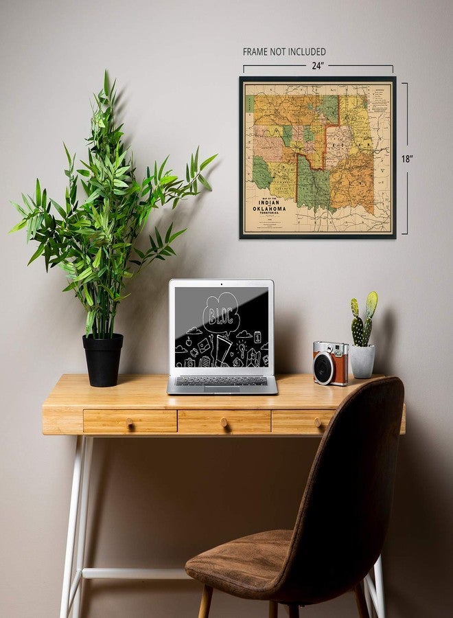 HISTORIX Vintage 1892 Map of Indian & Oklahoma Territories - 18x24 Inch Vintage Map Poster - Image 4