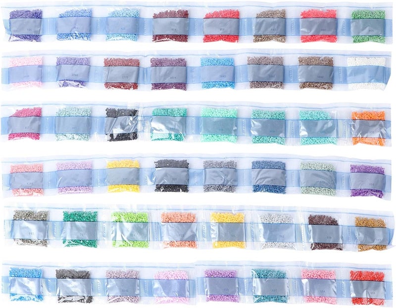 comfrt Diamond Painting Replacement Diamonds Square Bead Resin Flat for Missing Drills of Diamond Cross Stitch DIY Crafts Supplies 2.5mm Colorful 48 - Image 1