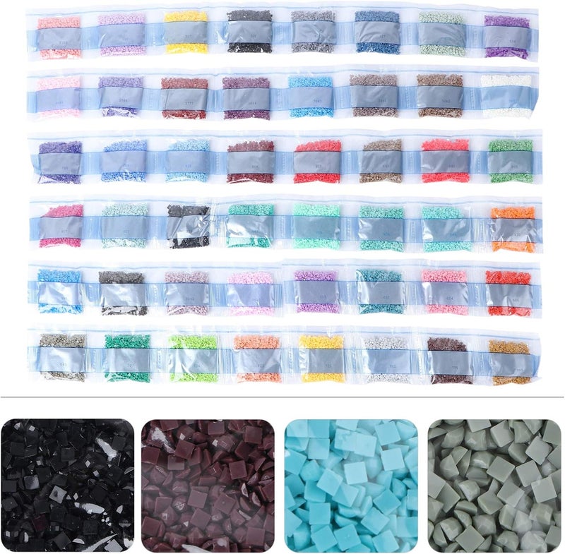 comfrt Diamond Painting Replacement Diamonds Square Bead Resin Flat for Missing Drills of Diamond Cross Stitch DIY Crafts Supplies 2.5mm Colorful 48 - Image 5