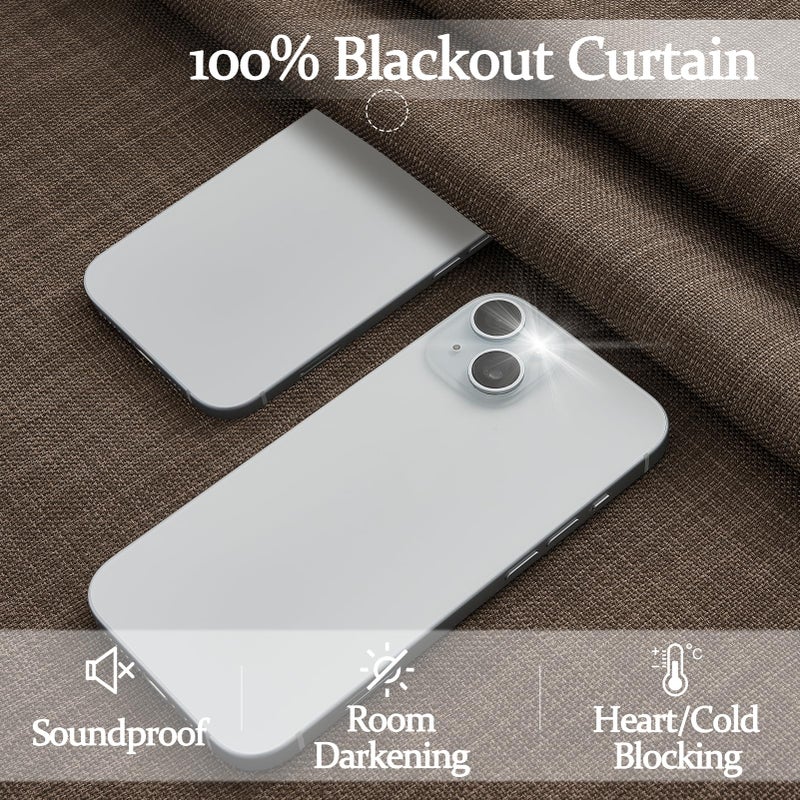 PleatedDrapes Dark Brown Pleated Double Layer Thick Linen Curtains 96 Inches Long for Bedroom, Memory Trained Pinch Pleat Blackout Thermal Noise Blocking Rustic Windows Curtain & Drapes 2 Panels Set 8 FT Length - Image 3