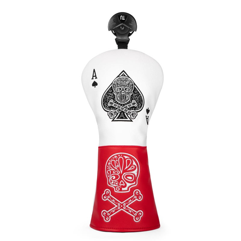 Acebirdie Golf Club Head Covers for Driver Cover Fairway Wood Cover Hybrid Cover Ace Poker Premium Leather Golf Headcovers with Interchangeable No Tags Fits Most of Drivers Woods Hybrids for Hybrid1pcs - Image 2