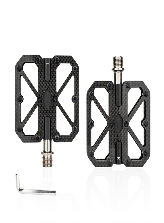 ZTTO Bike Pedals Carbon Composite Three Bearings Non-slip Lightweight Pedals for Road Mountain Folding Bikes Black - Image 1