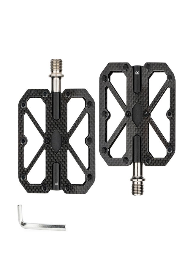 ZTTO Bike Pedals Carbon Composite Three Bearings Non-slip Lightweight Pedals for Road Mountain Folding Bikes Black - Image 2