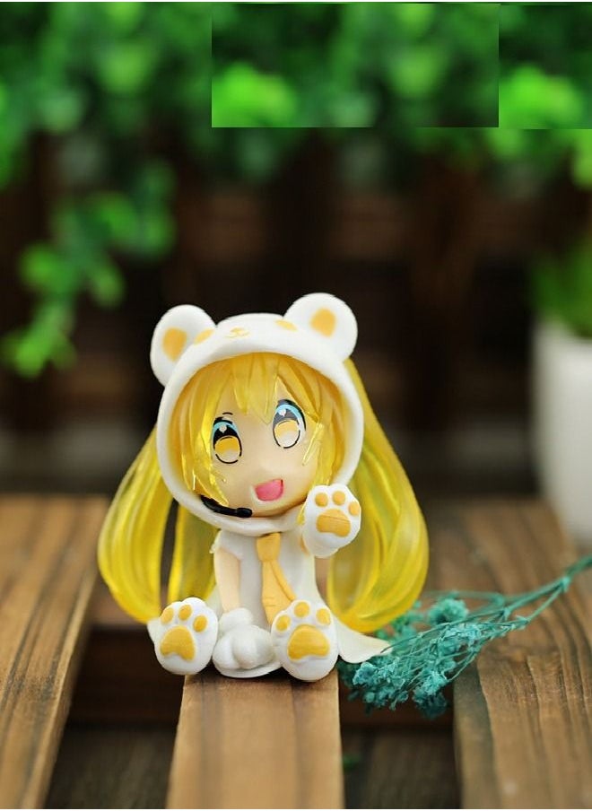 Generic - Yellow Hatsune Miku Sitting Collectible Unique Design Figure Toy 6*6cm - Image 1