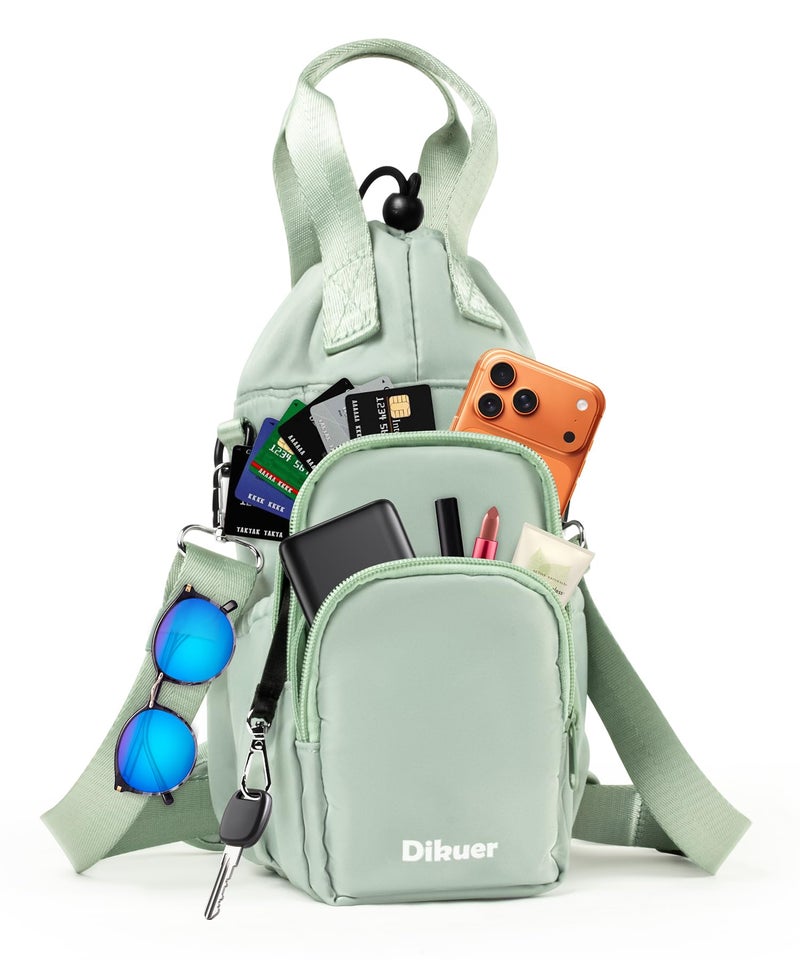 Dikuer Water Bottle Holder with Strap, 4 Big Pockets with Compartment, 24oz/32oz/40oz Crossbody Water Bottle Carrier Bag - Image 1