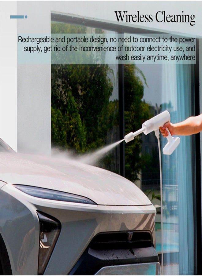 Xiaomi - Cordless High-Pressure Car Washer 18V with 2000mAh Rechargeable Battery with Multifunctional Portable Water Spray Cleaner for Cars, Outdoor Cleaning & More- White - Image 1