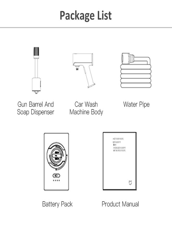 Xiaomi - Cordless High-Pressure Car Washer 18V with 2000mAh Rechargeable Battery with Multifunctional Portable Water Spray Cleaner for Cars, Outdoor Cleaning & More- White - Image 1