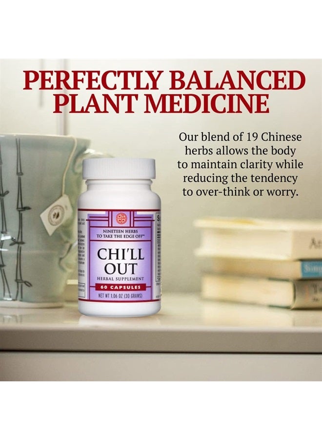 OHCO Chill Out - Chinese Herbal Supplement for Stress Relief - Herbal Remedy to Support Relaxation, Calm, Focus, Improved Sleep Quality - Non GMO, Gluten Free, GMP Certified - 60 Capsule