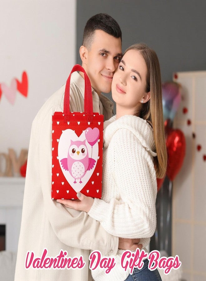 Wesnoy 24 Pcs Valentine's Day Gift Tote Bags Bulk Reusable Non Woven Gift Wrap Cute Treat Goodie Bags with Handle for Valentine's Day Wedding Birthday Party Favor Supplies - Image 4