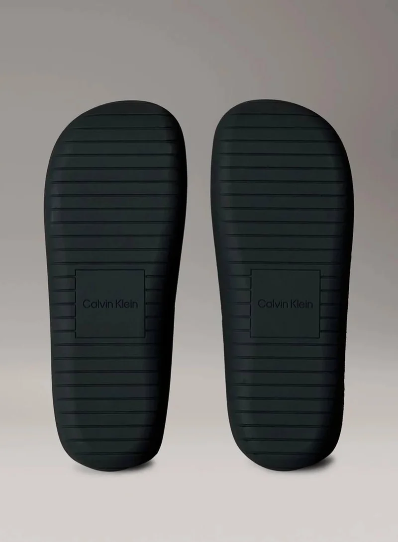 Calvin Klein Triple Black Matte Jelly Logo Sliders for Men | Best Price UAE