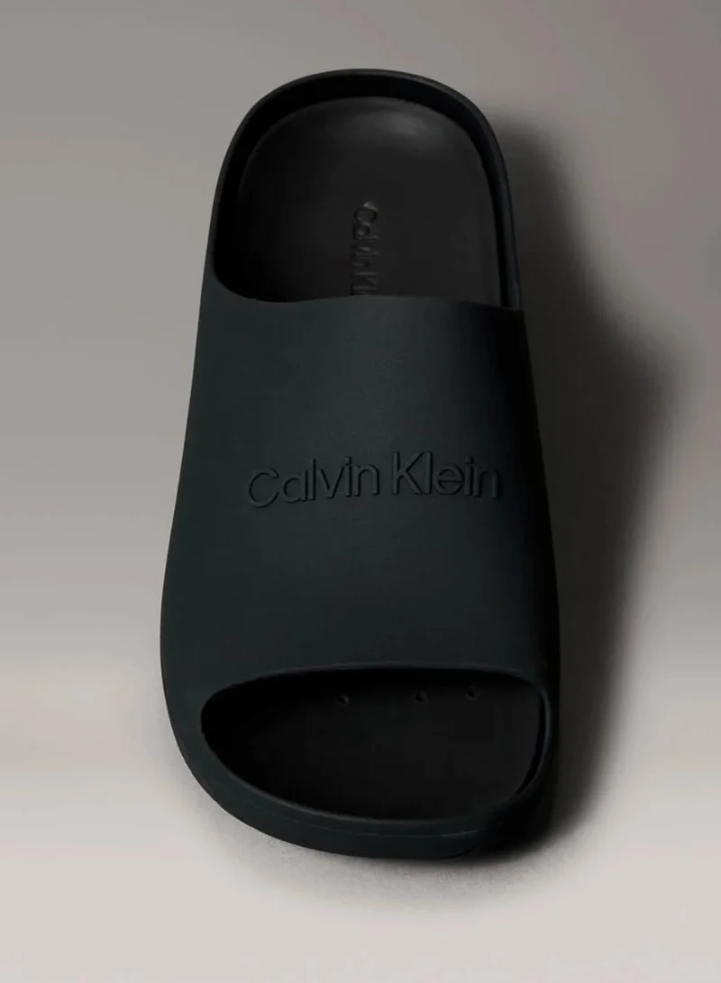 Calvin Klein Triple Black Matte Jelly Logo Sliders for Men | Best Price UAE