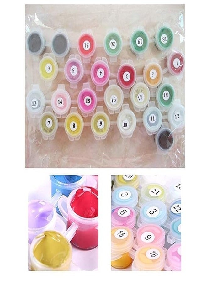 Retailio مجموعة ريتيليو للرسم بالأرقام على قماش، مجموعة رسم زهور للأطفال والفتيات والكبار والمبتدئين، مقاس 16 × 20 بوصة، مجموعة رسم زيتي بدون لهب، هدية (كلب ملون) - Image 5