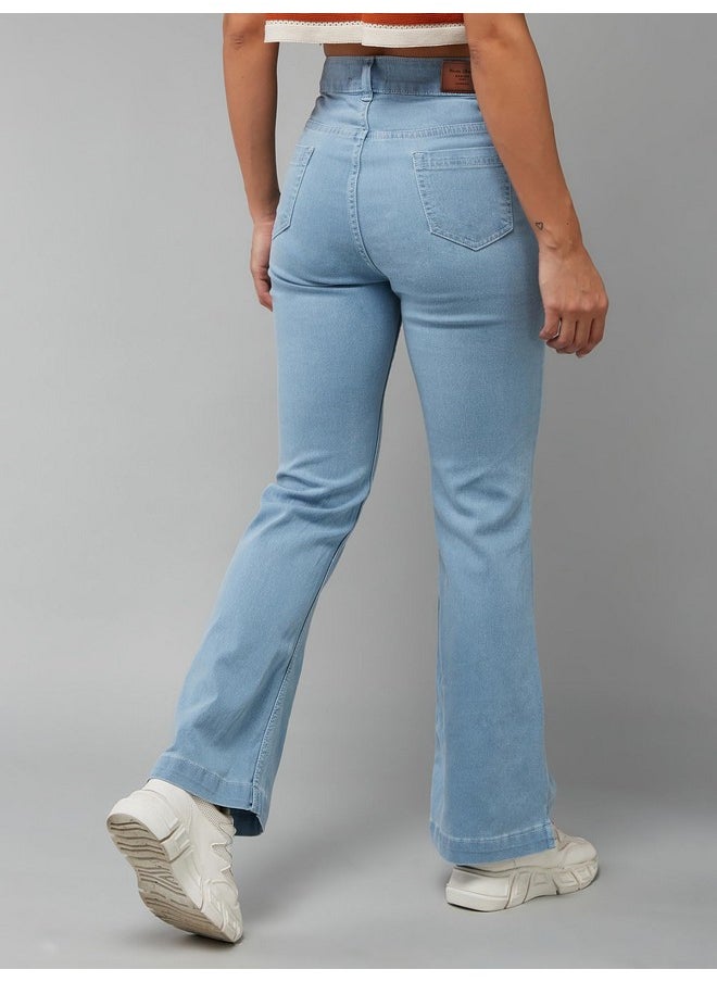 Miss Chase - Miss Chase Women's Boot Cut High/Mid Rise Clean Look Regular/Cropped Stretchable Denim Jeans (Plus (MCSS24DEN79-03-324-34, Colorado Blue, 34) - Image 1