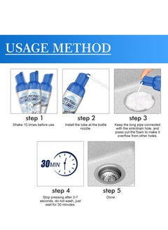 SYOSI Drain Cleaner Foam Powerful Sink Quickly Clean Fragrance Bathroom Deodorizer Bowl for Toilet Tubs Clog Remover 2 Packs  - Image 2