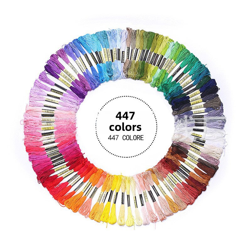 DMC Embroidery Floss Organizer, 50-100 Color Set, Eco Cotton 8m, 12 Card Pack Full color 447 color 