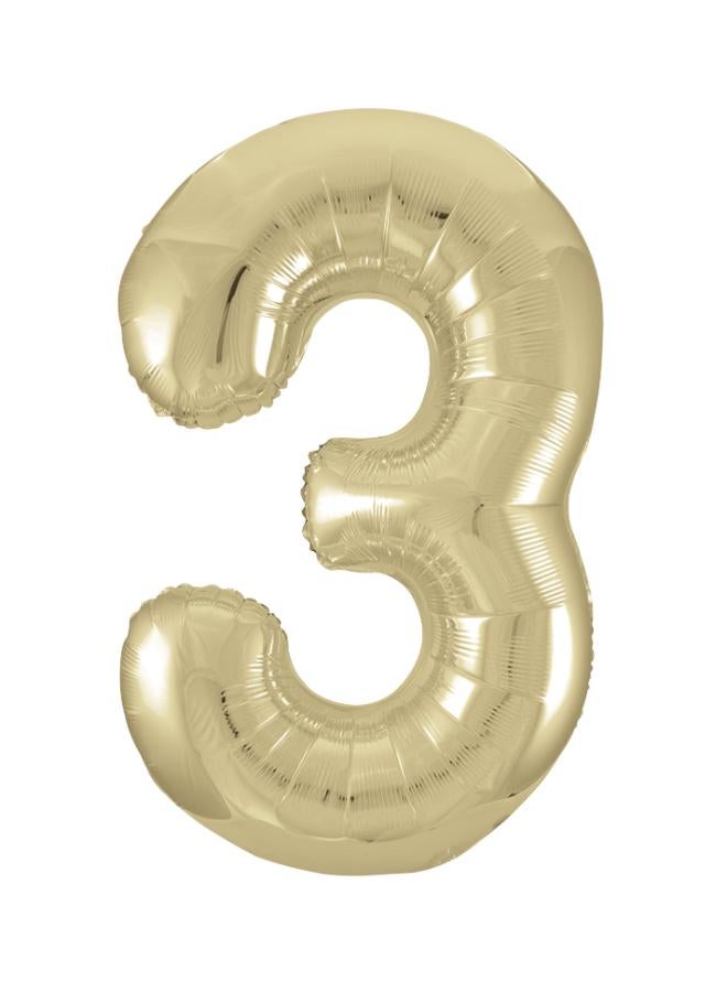 يونيك بالون رقم 3 من رقائق الذهب مقاس 34 بوصة