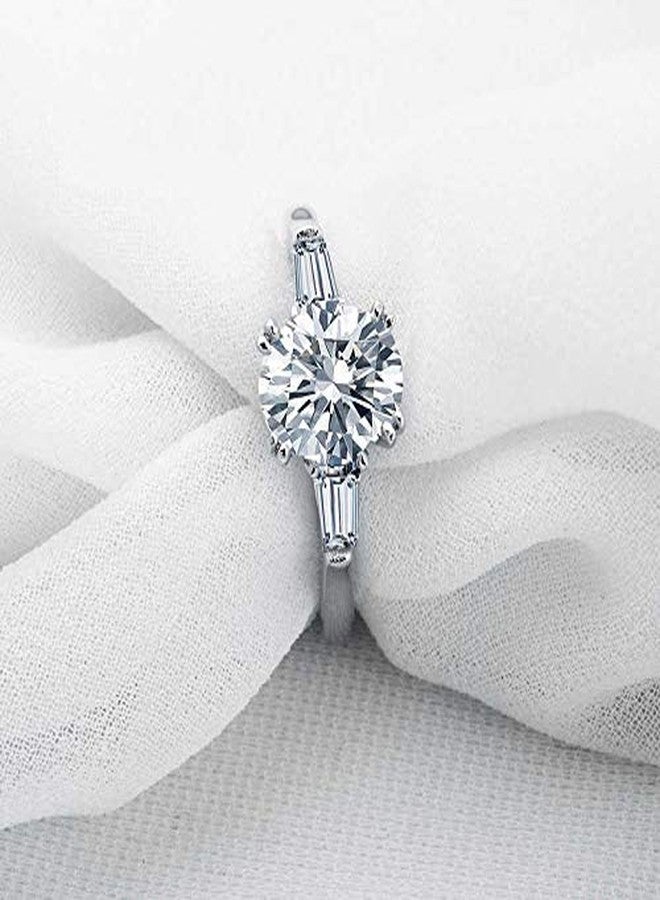 Savlano 18K Gold Plated Oval Cut Cubic Zirconia 3 Stone Wedding Engagement Women Statement Ring (7) - Image 5