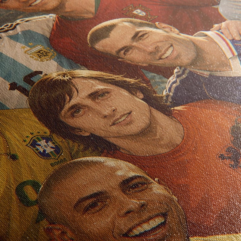 ARS Framed Canvas Abstract Painting Print of Football Legends Collage Canvas Wall Art, All-Time Greats Soccer Poster, Messi Ronaldo Maradona Pele Print, World Cup Icons, World Cup 2026, Wall Art Print Wall Decor for Office Living Room Bedroom Gifting - Image 2