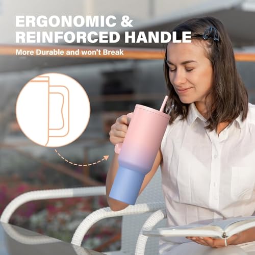 KHOLAD Stainless Steel Vacuum Insulated Tumbler with Lid and Straw Pack of 1 Quencher H2.0 FlowState Coffee Sipper for Water, Iced Tea or Coffee, Smoothie and More 1200ml (Candy - 40oz) - Image 2